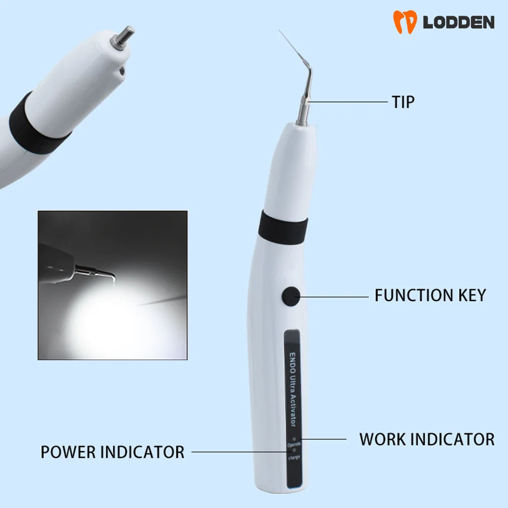 Dental Ultrasonic Activator Wireless Endodontic Irrigator With LED Chargeable Root Canal Cleaning Treatment With 6 Tips 182-D2