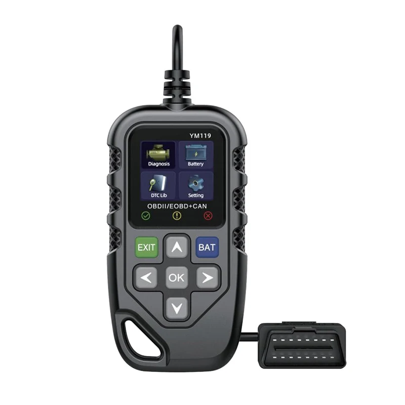 

Диагностика электронного сканера OBD II YM119 и чистые коды неисправностей, считывает 88-стрибуны передачи данных PCM в реальном времени