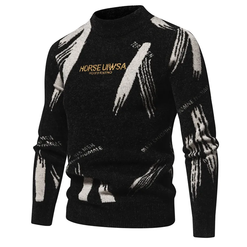 Men\'s New Imitation Sweater Soft and Comfortable Fashion Warm Knit Sweater Men Clothing
