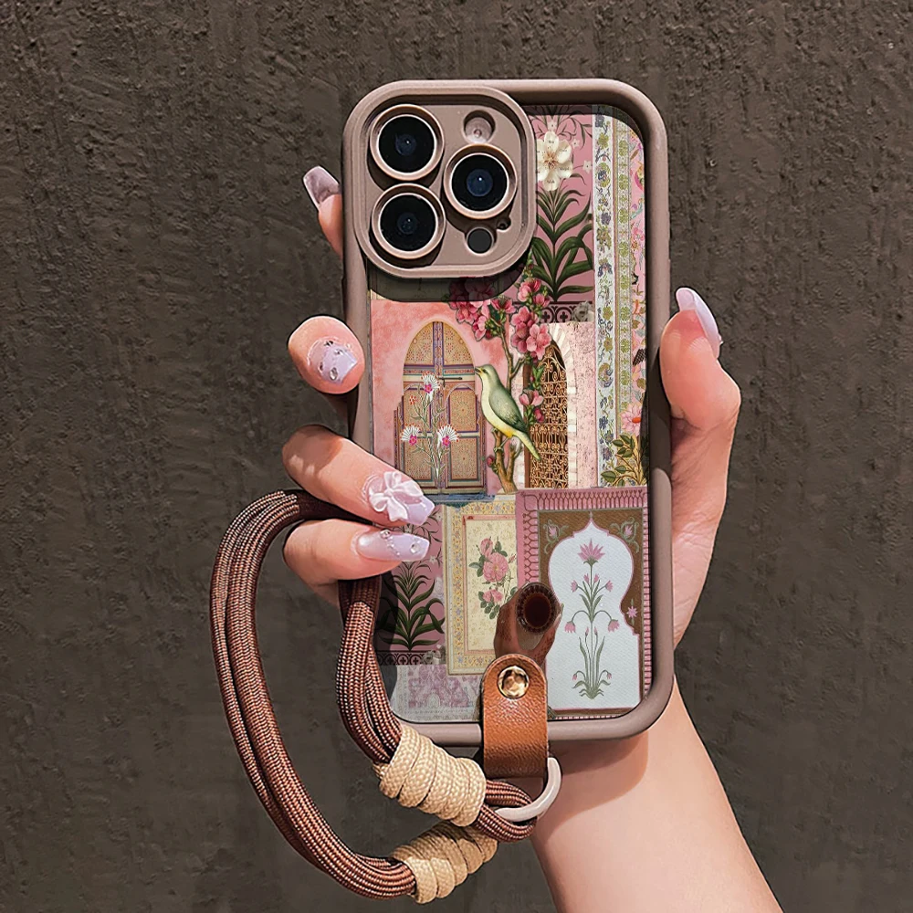 Islamische Kunst Rosa Handyhülle für Samsung Galaxy S26 S21 S25 S24 S23 S22 Ultra Plus FE Hülle A16 A36 A54 A55 A56 mit Lanyard Funda – Detail 3