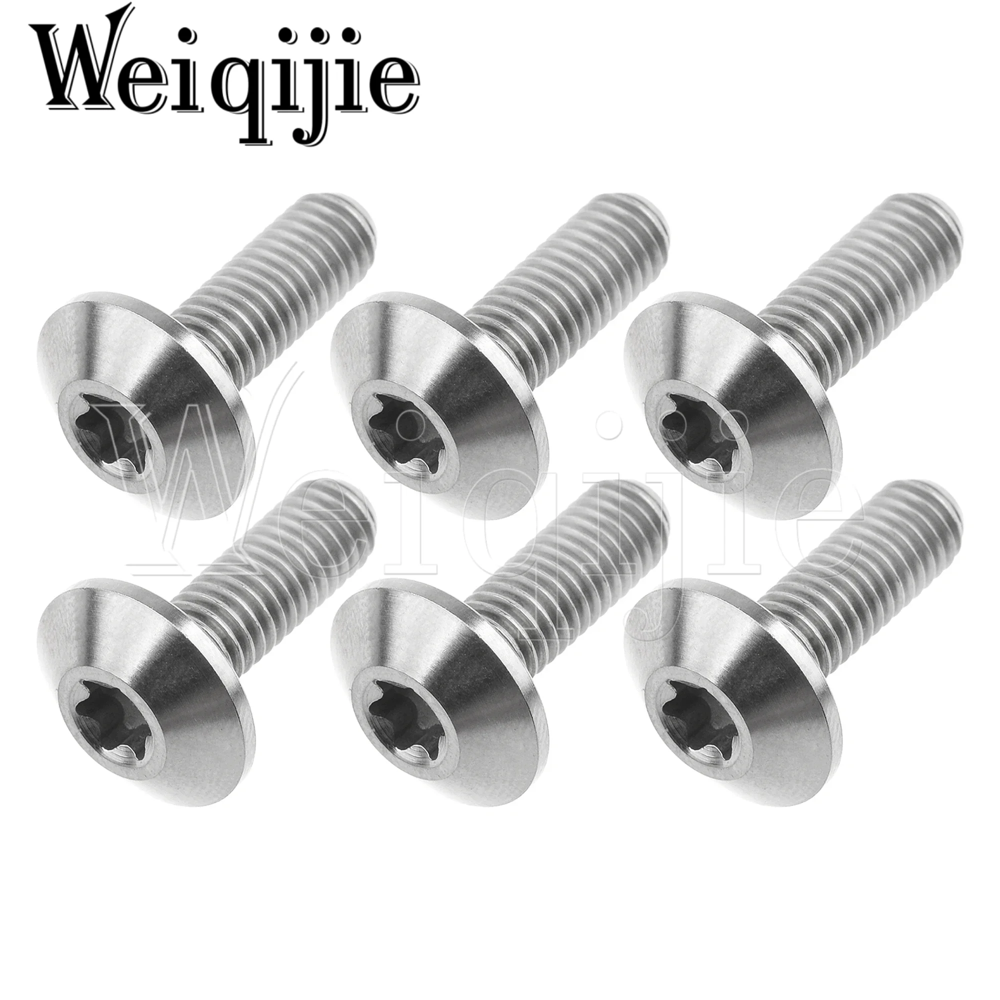 Weiqijie-perno de titanio de 6 piezas, tornillo de cabeza Torx para sujetadores de accesorios de bicicleta, M5x12/15/20/25mm / M6x12/15/20mm