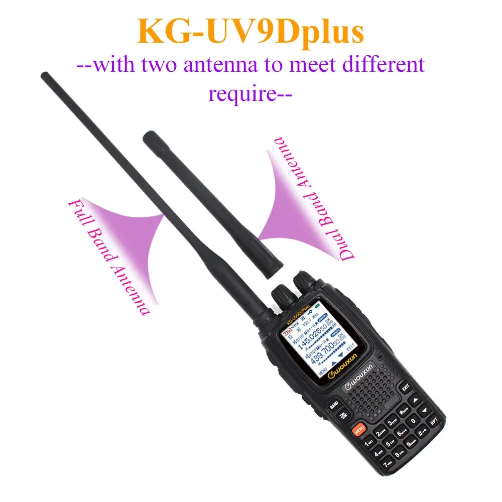 Wouxun KG-UV9D Plus  vhf uhf Multi-functional Ham Radio Communciator DTMF 2 Way Raido 7 bands Walkie Talkie Station for Security