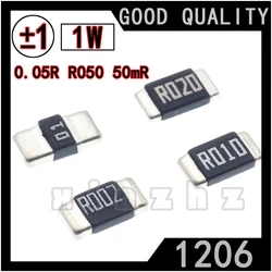 SMD 1206 Resistência Fixa Chip Resistor, 1% Alta Precisão, 1W, 0.05R, R050, 50mR, 50ohm, 0.05Ω, 10Pcs