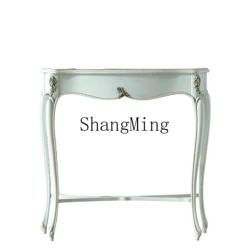 

ZYY pastoral entrance living room entrance entrance mirror combination carved partition platform