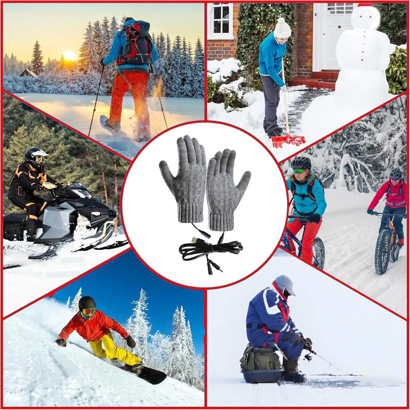 Heated Gloves For Men Cold Weather Winter Heating Mitten Electric Heated Winter Gloves For Women Men Adults Home Indoor Outdoor