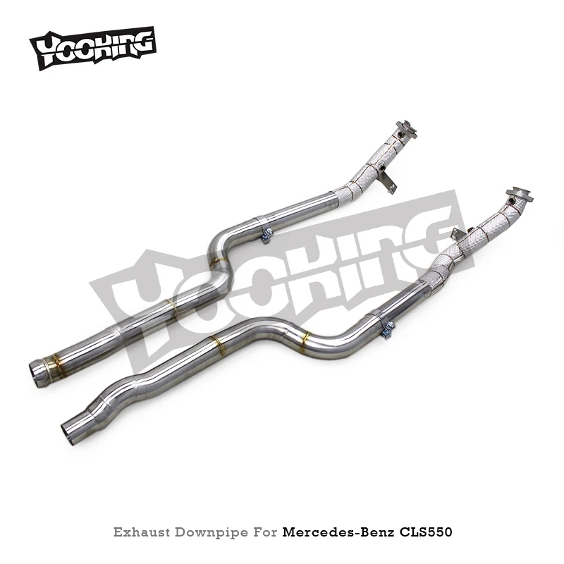 Factory RTS Turbo Downpipe For Mercedes-Benz CLS550 CLS 550 M278 4.7T 2012-2016 Sport Headers With Heat Shield Straight Pipes