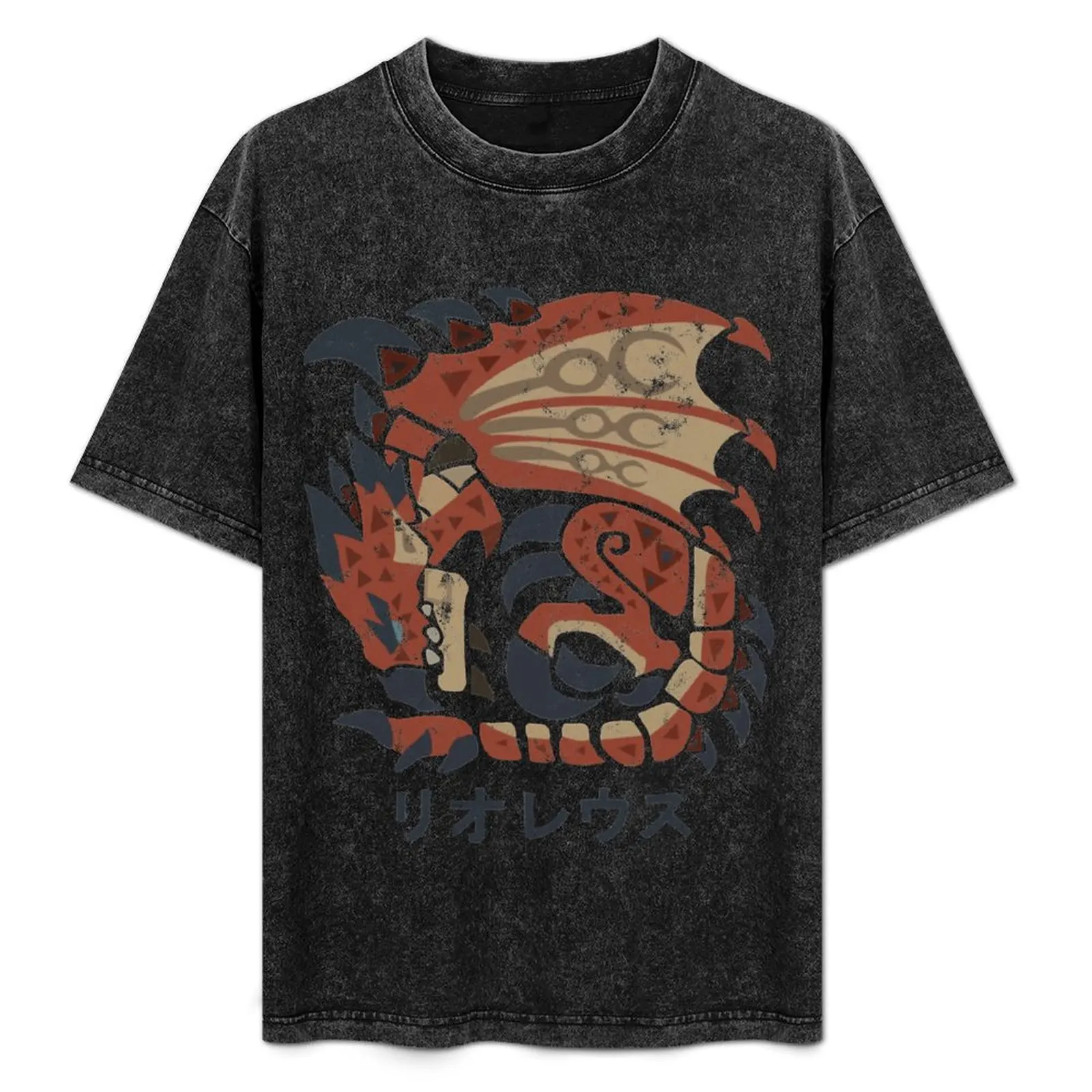 

Monster Hunter World Rathalos Kanji Icon T-Shirt Aesthetic clothing quick drying heavy weight t shirts for men