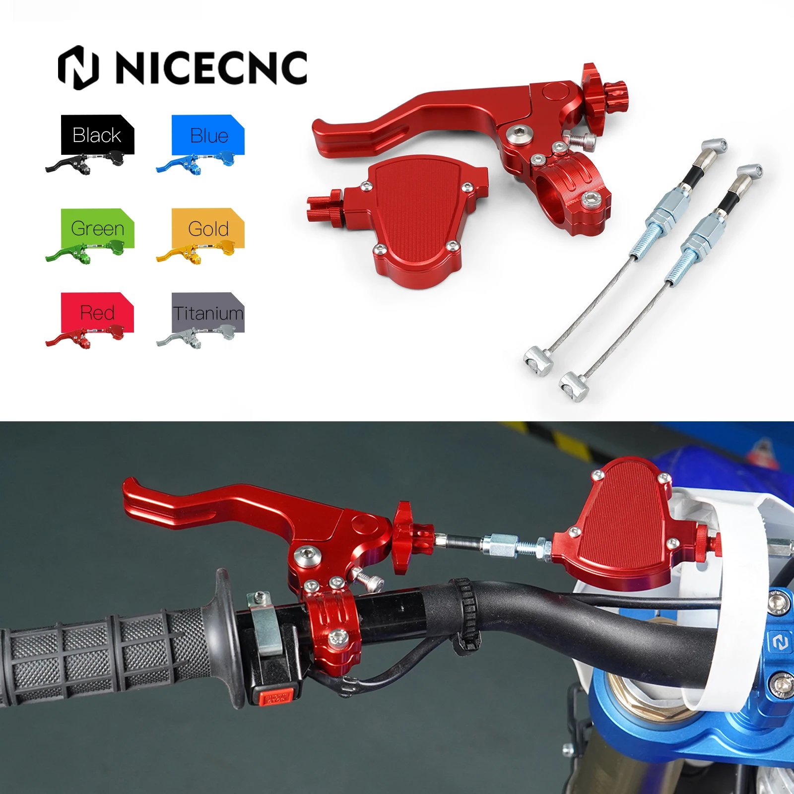 NICECNC لهوندا CR 80R 85R 125R 250R CRF 250 450 R X CRF150F CRF250 رالي قصير حيلة مخلب رافعة سهلة سحب كابل نظام عدة #1