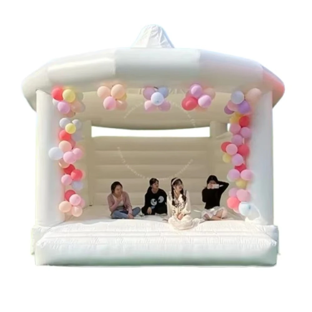 

2022 New Style Outdoor White Wedding Bouncer Inflatable House Jumping Bouncy Castle