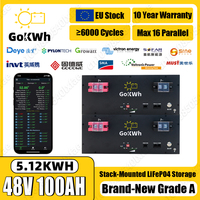 GoKWh 48V 51.2V 100Ah LiFePO4 Battery Pack 5Kwh 5kw 100A BMS Lithium Iron Phosphate For off Grid Solar Home Energy Storag System