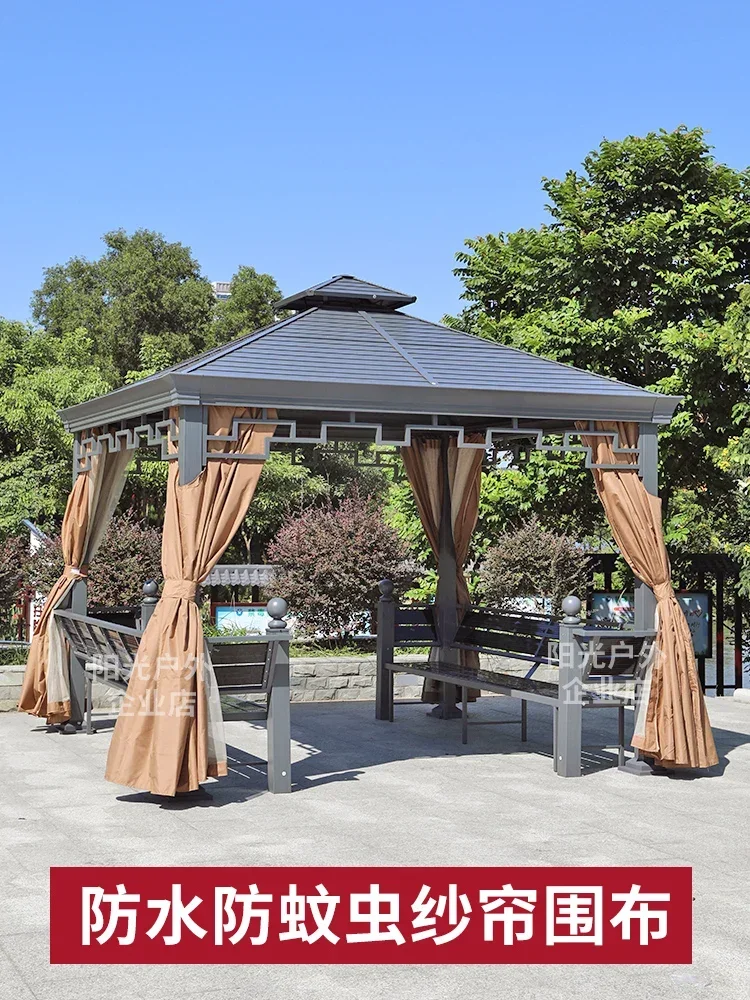 Outdoor awning, courtyard, pavilion, tables and chairs, outdoor leisure tent, aluminum alloy villa balcony, Chinese style