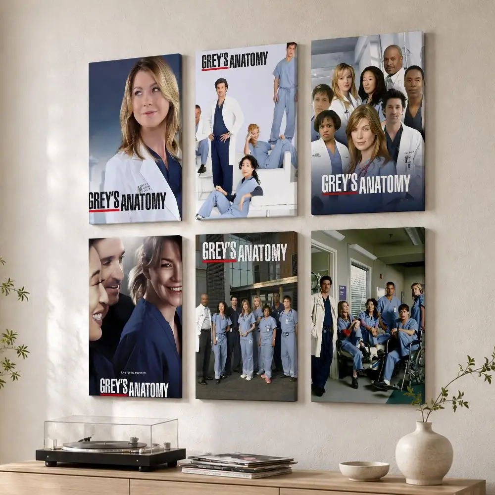 G-Greys Anatomy TV SERIES Framed Wall Painting Wood Canvas Poster For Living Room Bedroom Hallway Office Home Decor Gift