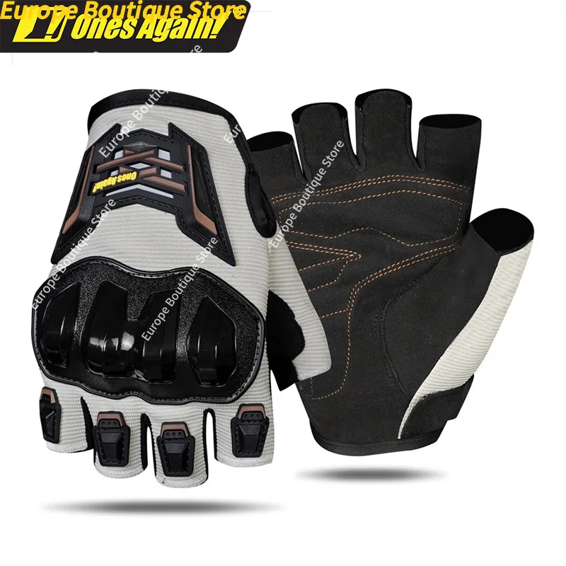 Summer Breathable Half Finger Motorcycle Gloves Anti Fall Anti Slip Wear Resistant Racing Riding Gear For Men view 6