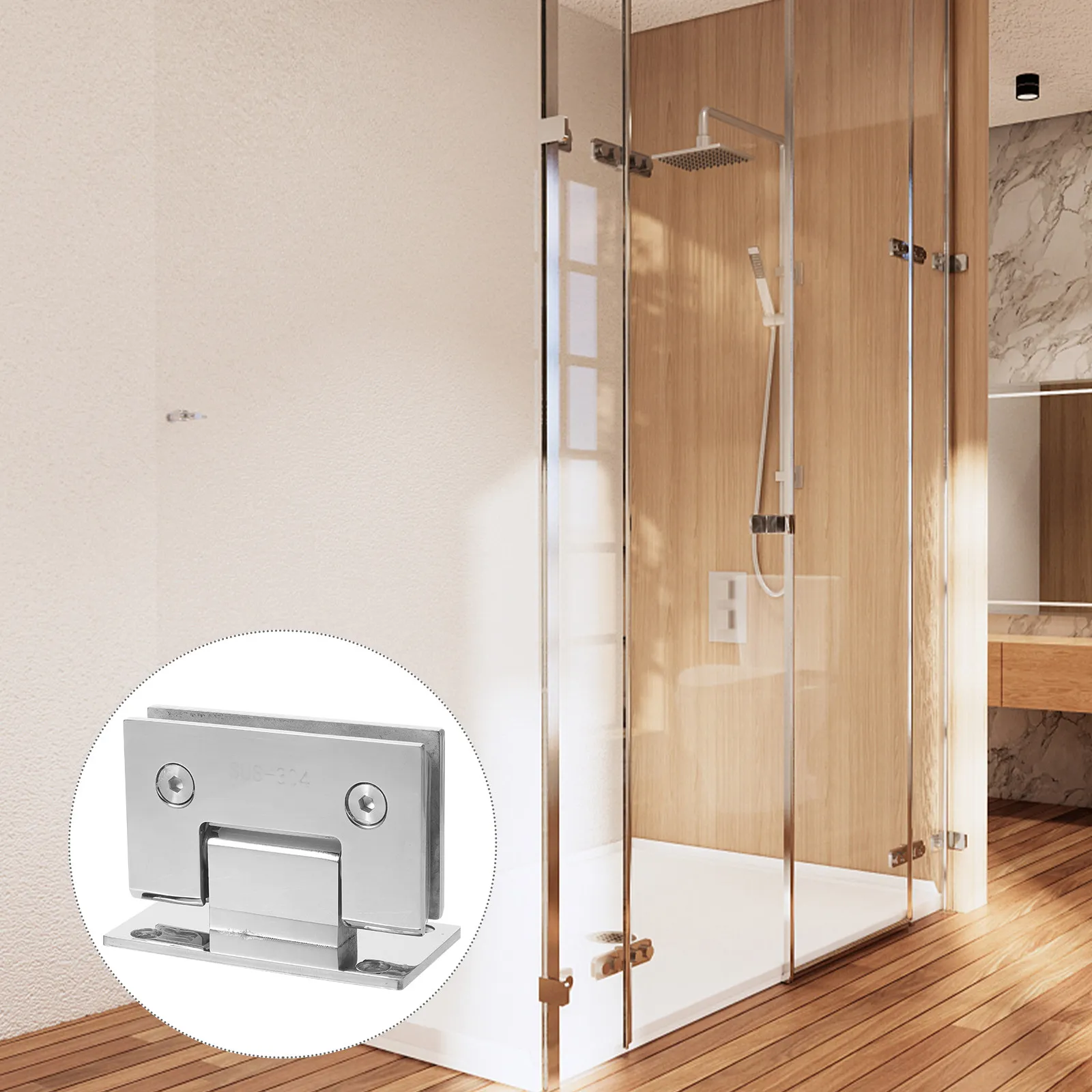 

Glass Shower Door Hinge Stainless Steel Heavy Duty Frameless Bathroom Door Hardware 180 Degree Smooth Quiet Opening Replacement