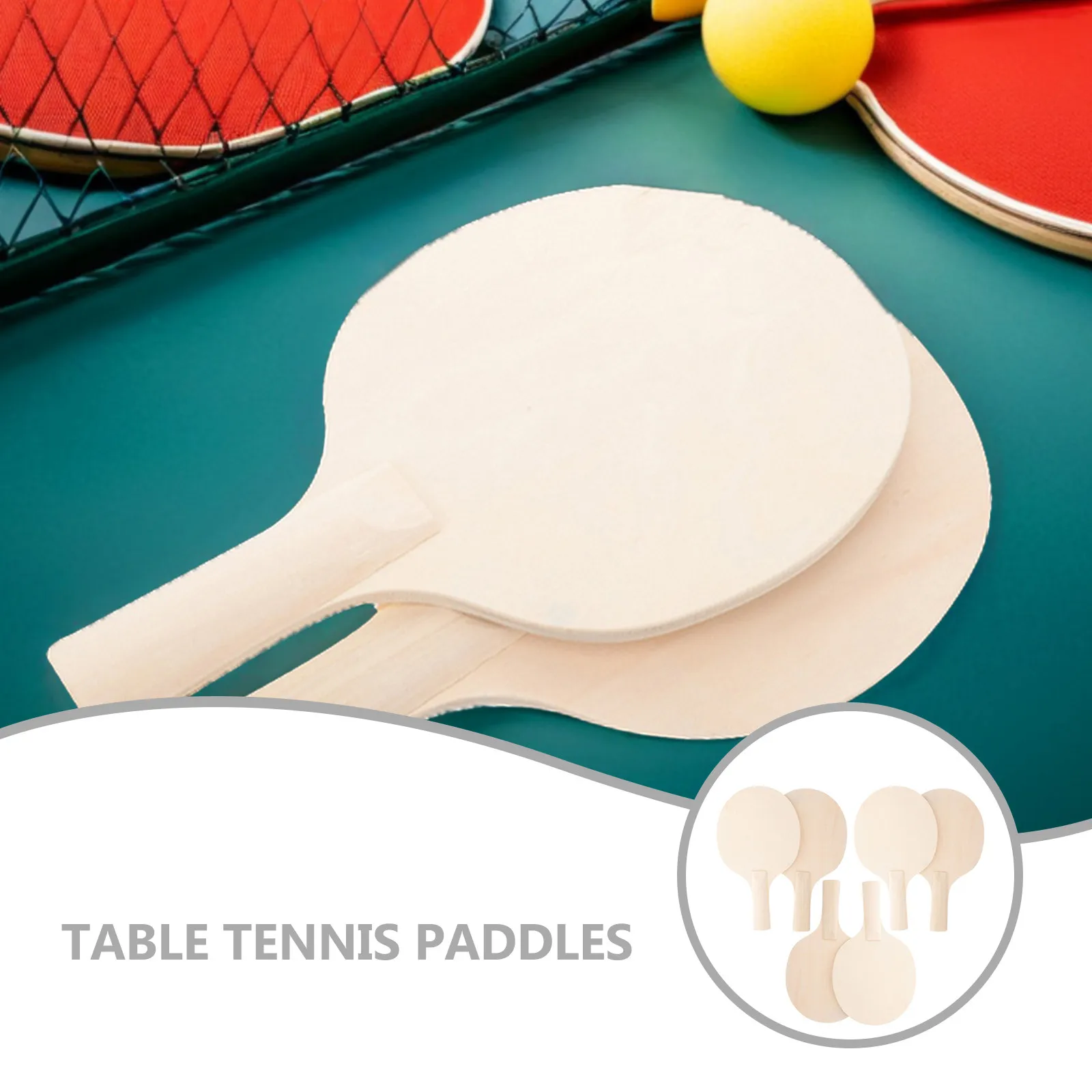 

Набор из 6 заготовок для теннисных ракеток: деревянные неокрашенные заготовки для творчества, росписи, игр, тренировок, памятных сувениров