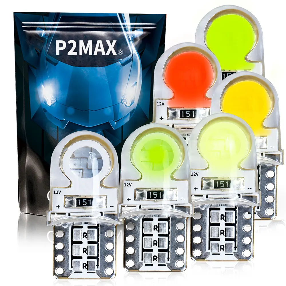 2/10/20/50Pcs 180 Degree Beam T10 W5W WY5W 5W5 168 2980CW LED Bulb 12V COB Chip Car Side Marker Width Parking Indicator Lights