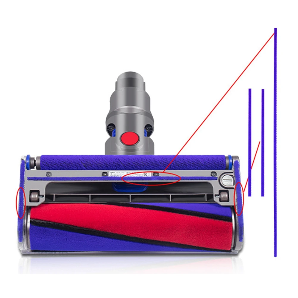A96I-6PCS For Dyson Vacuum Cleaner Electric Floor Brush Sticker V7V8V10V11 Soft Plush Strip Accessories