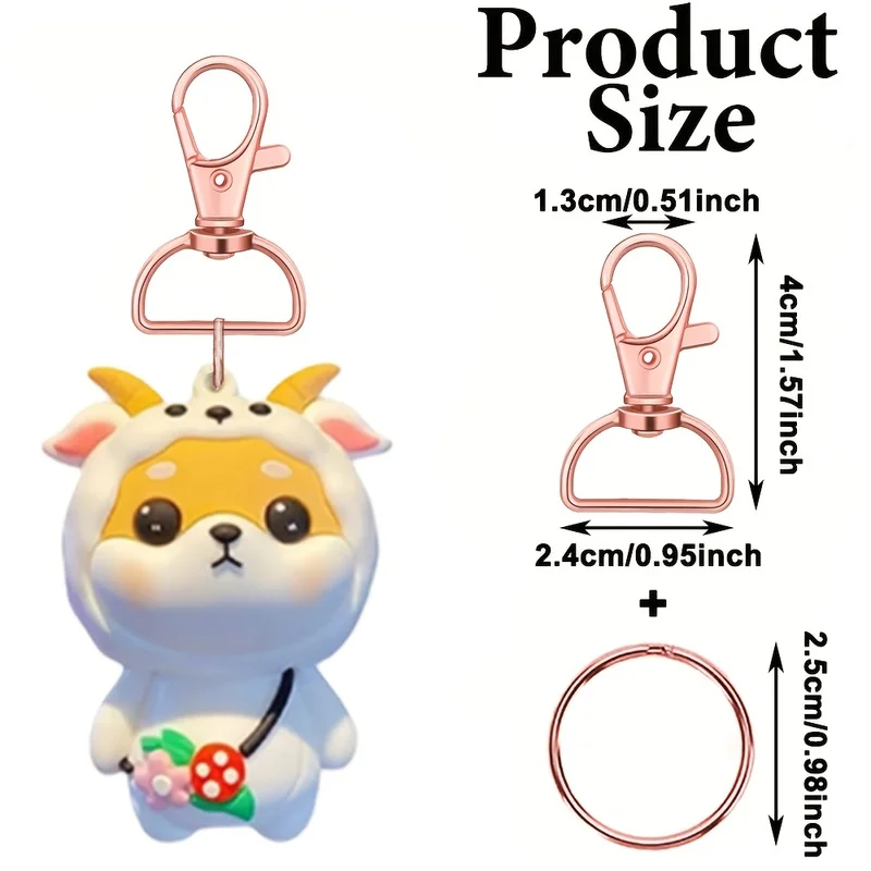 D-Shaped Swivel Alloy Lobster Clasp Keychain Clip with Metal Key Rings Open Jump Rings Multifunctional Additions Set,