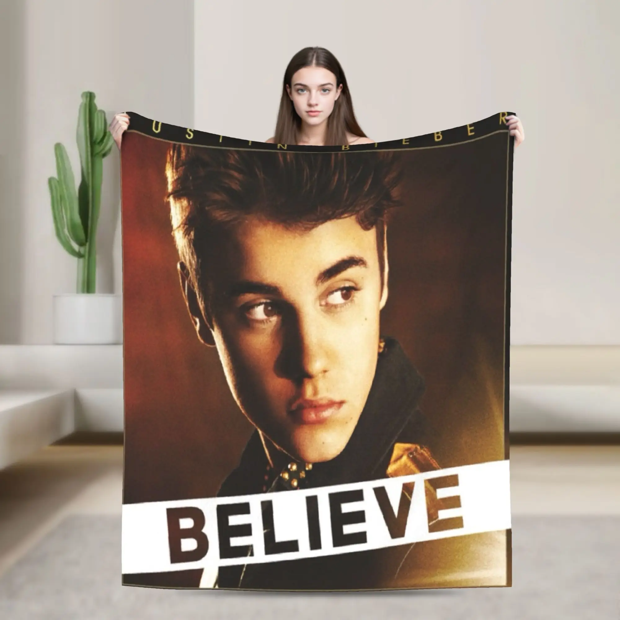 

JBiebers Singer Fleece Throw Blankets Music Blankets for Bed Bedroom Ultra-Soft Plush Thin Quilt