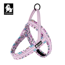 Truelove Floral Printing Mesh Padded Harness for All Breeds Quick Fit Dog Vest Harness Small Medium Large Dogs Outdoor TLH58122