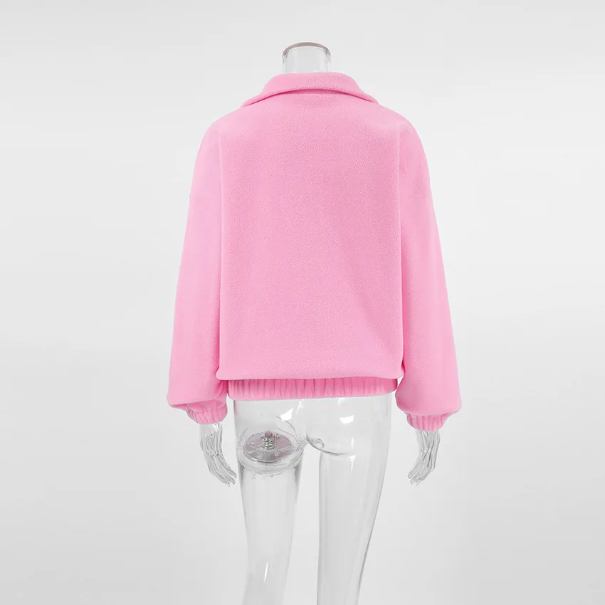 Tossy Fleece Half Zip Sweatshirt Long Sleeve Mock Neck Drop Shoulder Ribbed Cuff Ribbed Hem Oversized Daily Street Sweatshirt