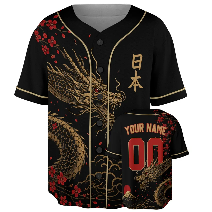 Custom Japan Baseball Jersey Personalized Name Number Print Sporty Patriotic Casual Tops Wholesale Dropshipping Fast Delivery