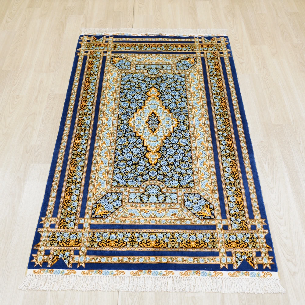 91x152cm Small Flower Silk Oriental Rugs Traditional Handmade Carpets Indoor Persian Rugs Entrance Rug