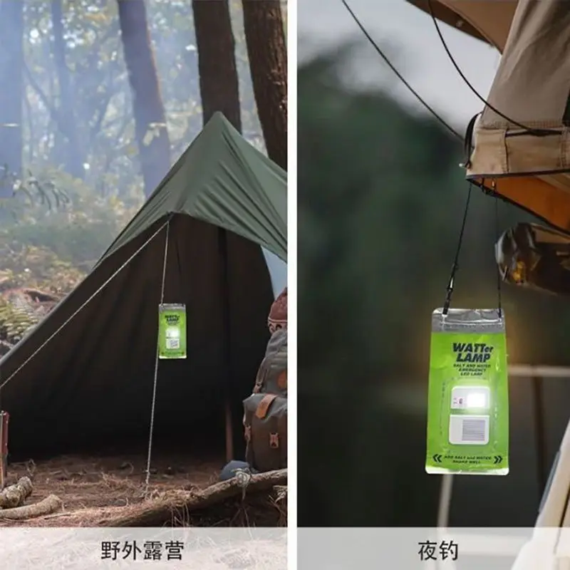 Outdoor Portable EDC Creative LED Saltwater Lamp Camping Hiking Emergency Light Tool