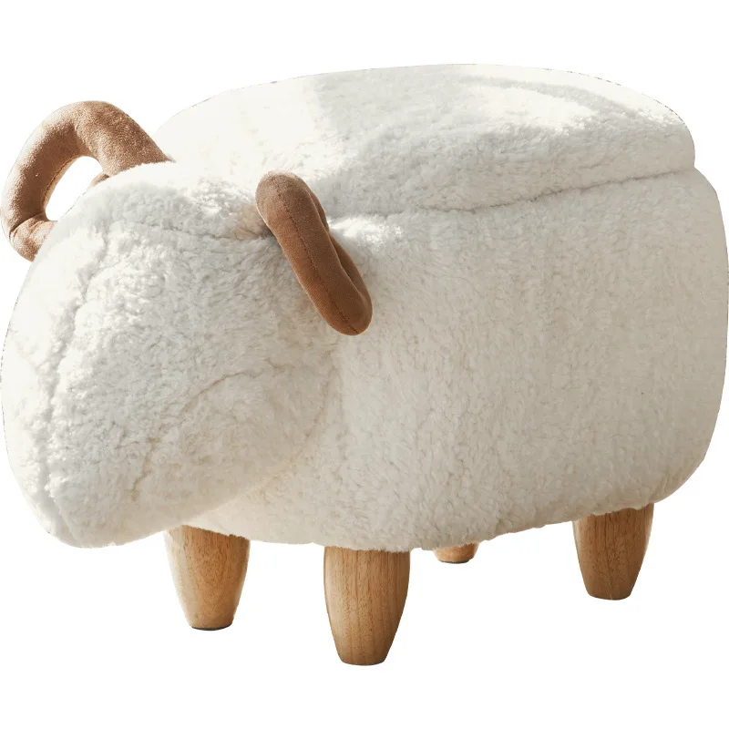 

Rabbit shoe stool solid wood stool household shoe change stool storage shoe test foot small sofa modern and simple