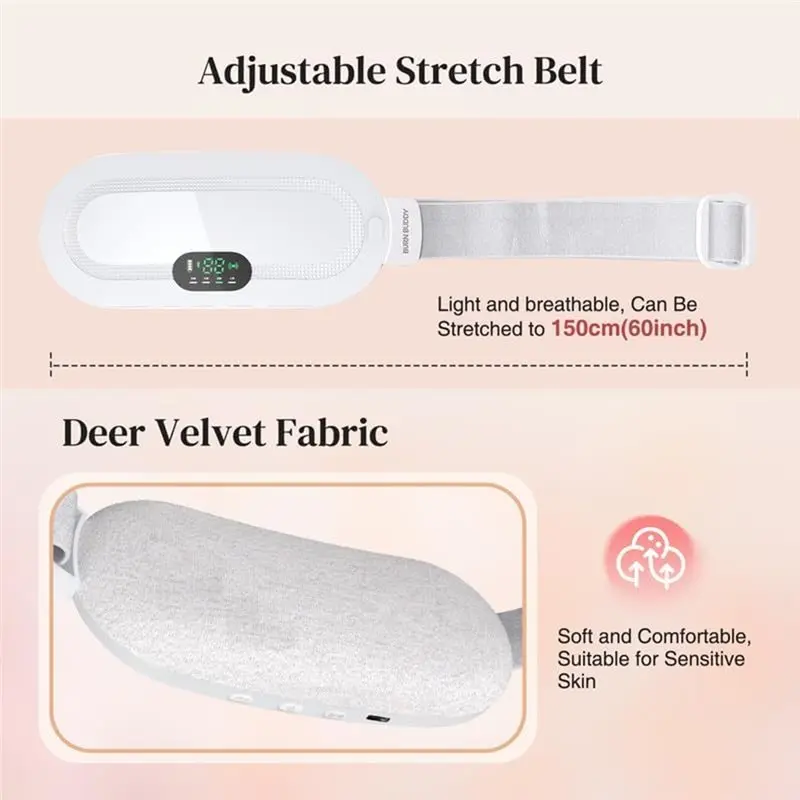 A19F-Electric Period Cramp Relief 3S Fast Heating Menstrual Heating Pad, Period Pain Relief Heating Belt For Women And Girls