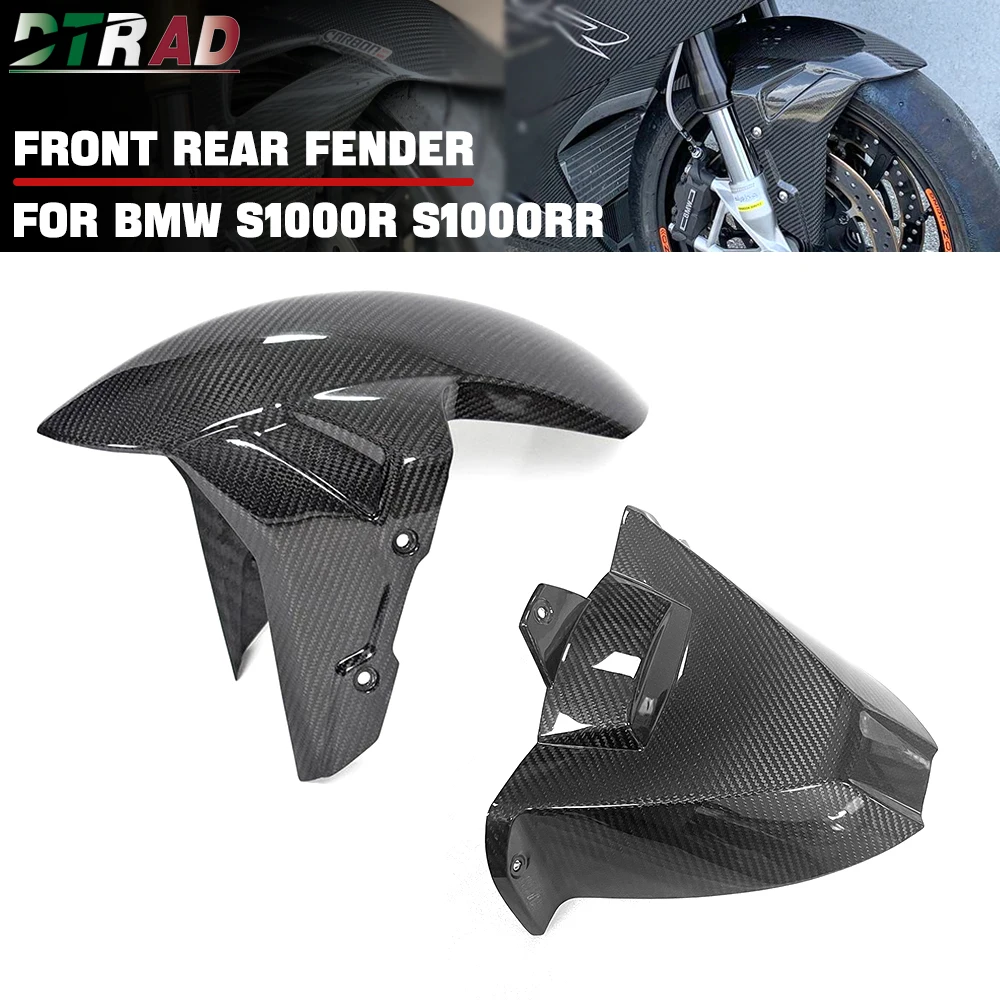 

Закрытый стиль для BMW S1000RR 2009-2018/S1000R 2014-2020, брызговики переднего крыла из 100% углеродного волокна и задние брызговики Hugger