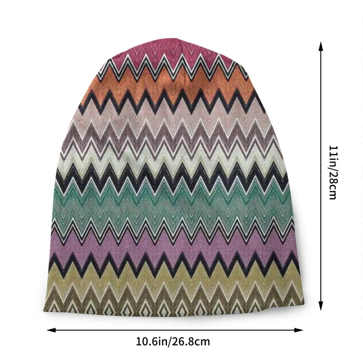 Luxury Classic Zig Zag Beanie Cap Unisex Winter Warm Bonnet Knit Hats Cool Modern Bohemian Geometric Skullies Beanies Hats For