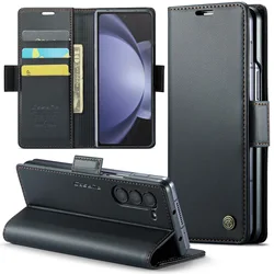 Magnetic Durable PU Leather Phone Case for Samsung Galaxy Z Fold 7 6 5 Fold6 Fold5 5G Wallet with Card Holder Shockproof Cover