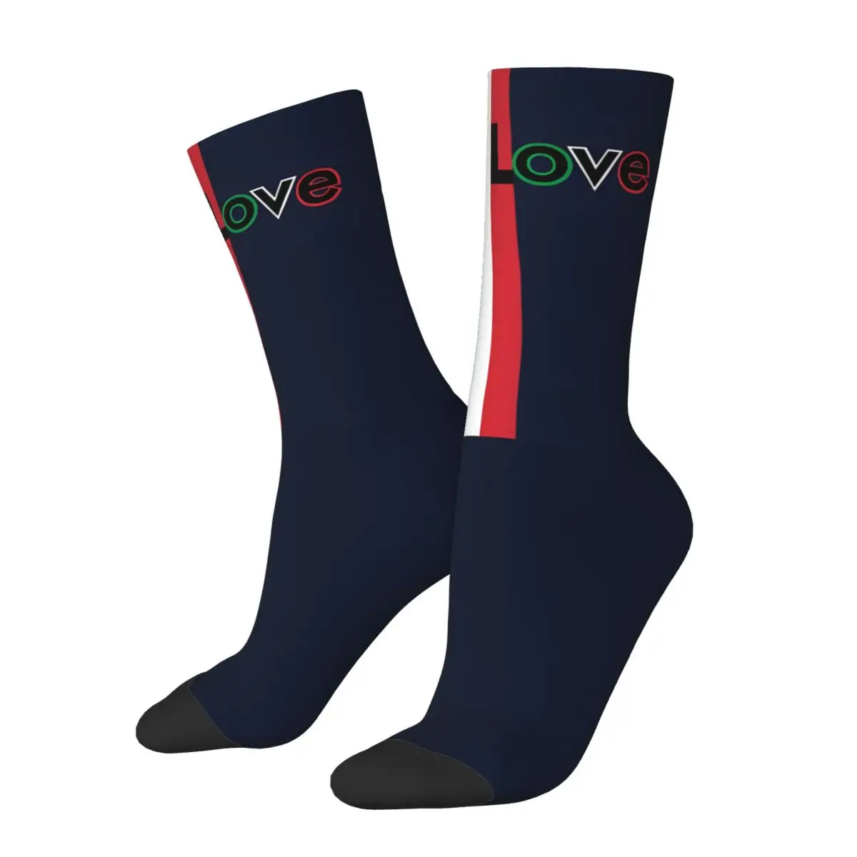 I Love Italy Unisex Winter Socks Hip Hop Happy Socks Street Style Crazy Sock