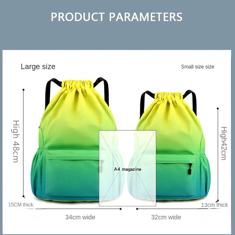 Wholesale Bundle Pocket Printed Logo Drawstring Backpack Waterproof Bag Large Capacity Outdoor Travel Bag Printed Name Pattern