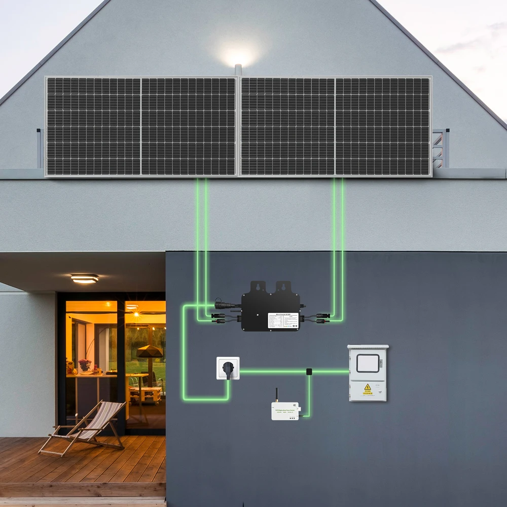 Solar Micro Inverter 800W On Grid Zero Export Single Three Phase Output IP67 Waterproof Home PV Device