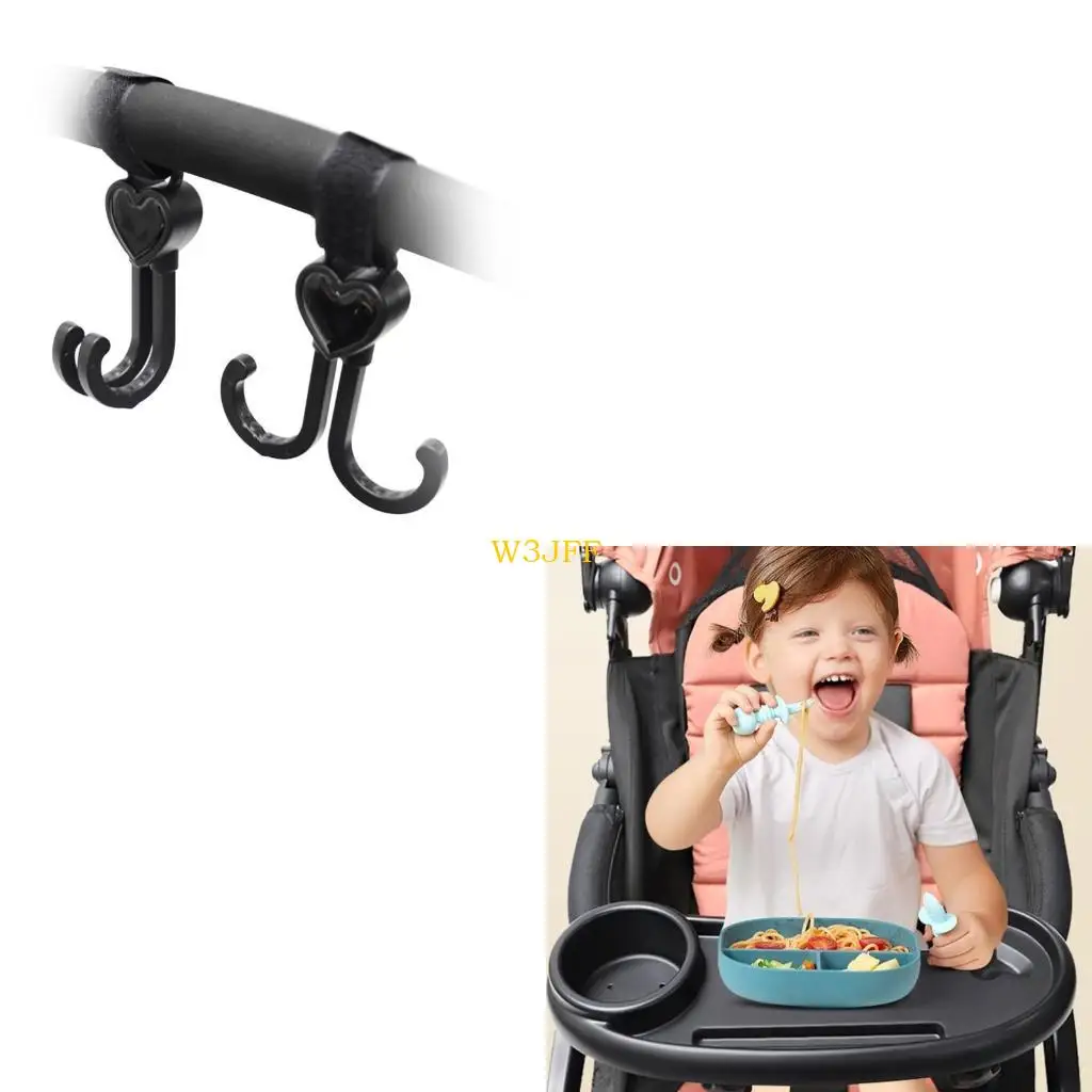 

W3JF Stroller Tray with Cup Holder Universal Stroller Tray with Hooks