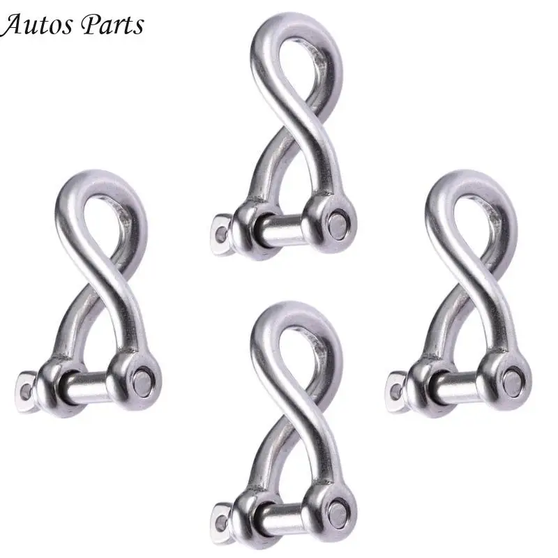 

57BA Stainless Steel D Shackle 1/4inch for Chains Wirerope Lifting Outdoor Camping Survival Rope Bracelets