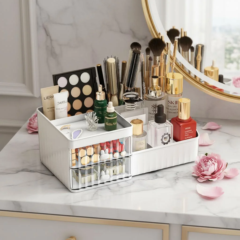 Multi-Functional Cosmetic Storage Box Desktop Large-Capacity Drawer-Style Organizer for Cosmetic,Pencils,Stationery,jewelry