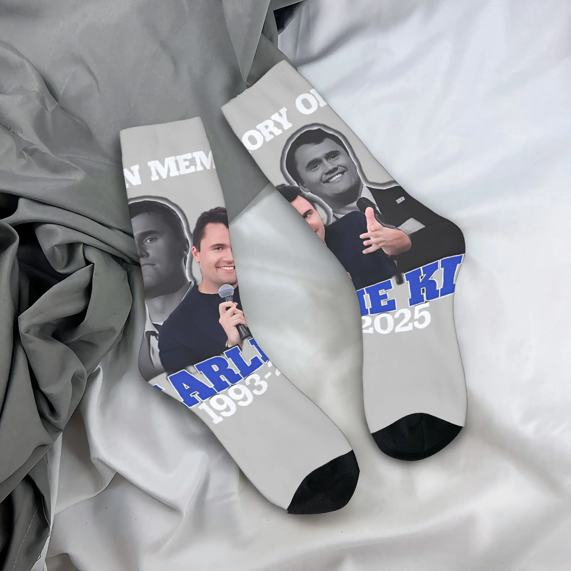 

Носки Charlie Kirk, осенние чулки, винтажные мужские мягкие дышащие носки, дизайнерские носки для бега, против пота