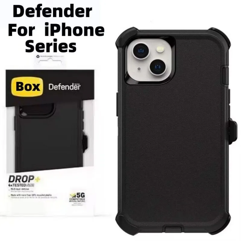 

New With Clip For Otter Mechanical Type Defender Series Box For iPhone 16 , 11, 12, 13 Pro Max, 14 Pro Max With Package