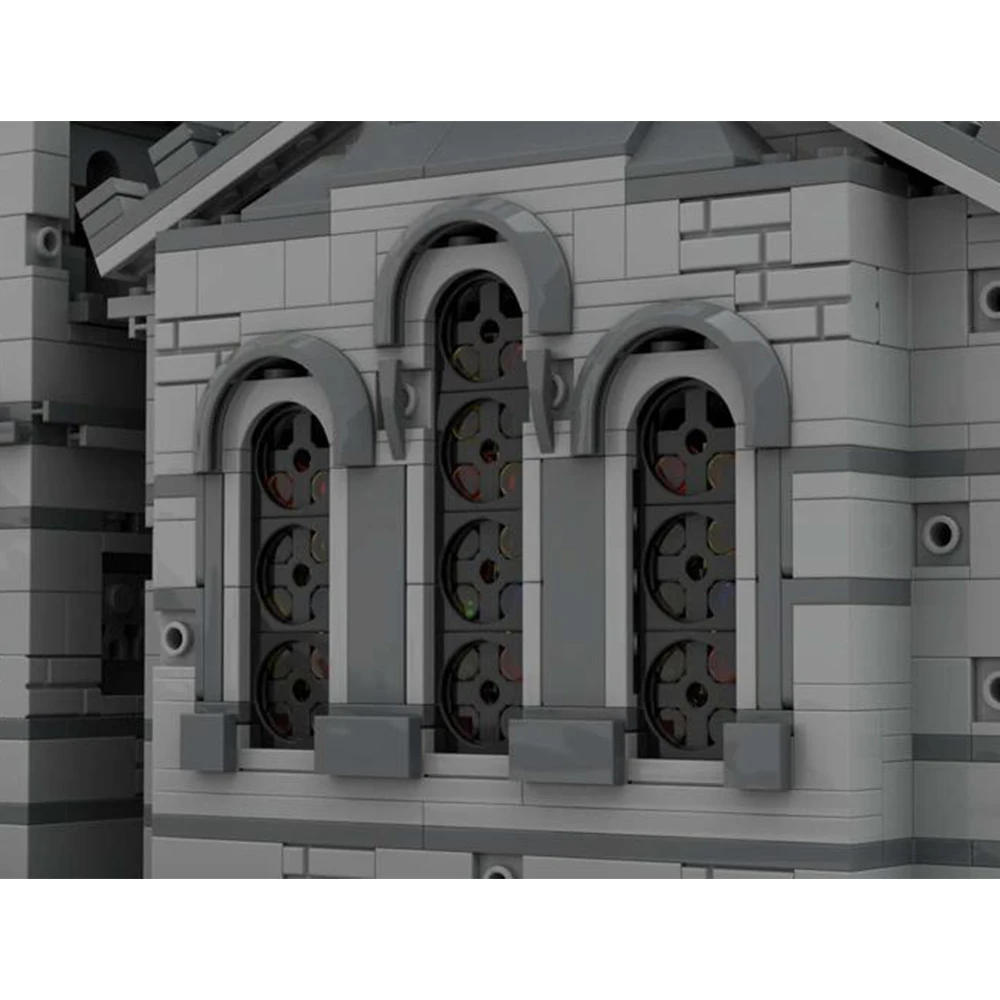 Gobricks MOC Średniowieczna kościół Modułowa architektura Zestaw klocków wioska Średniowieczny domek Model willi Cegła Puzzle dla dzieci Zabawki