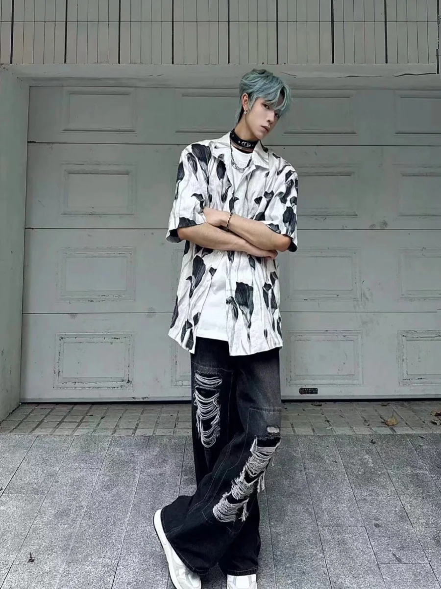 

Мужская гавайская воротник в стиле ретро с кубинским воротником ort Sve, летняя свободная одежда с дизайном Haome, тонкая длина Five Sve