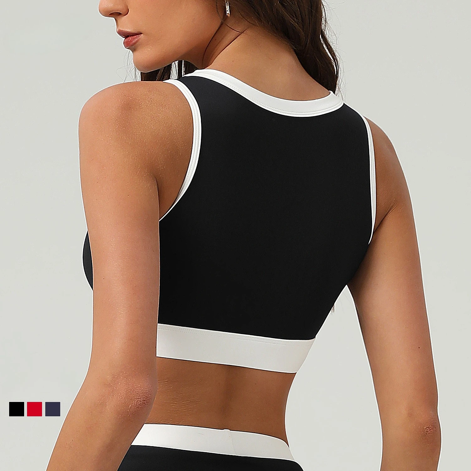 Fashion Patchwork Sports Bra Vest Women Sportswear Summer Sleeveless Crop Top for Fitness Ladies Gym Yoga Active Bra Workout Top