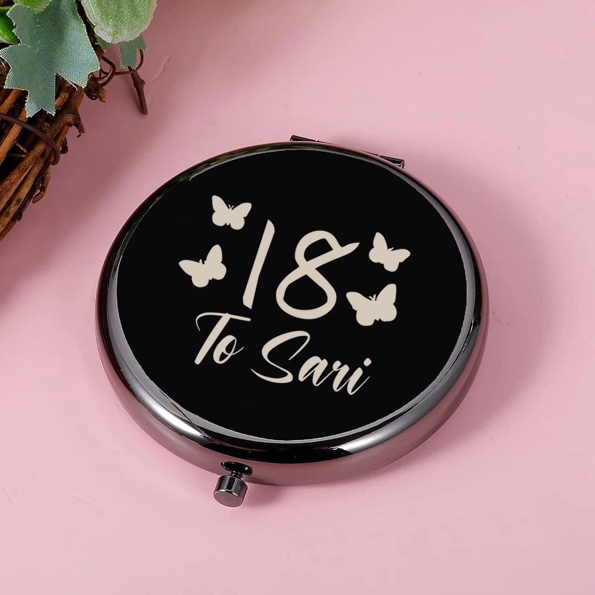 

1pc Creative butterfly Custom Name Laser engraving Mirror With Name Wedding Guest Gifts