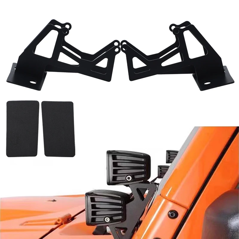 A-Pillar Mounting Brackets Double-deck LED Light Brackets For Jeep Wrangler JK 2007 2008 2009 2010 2011 2012 2013-2017