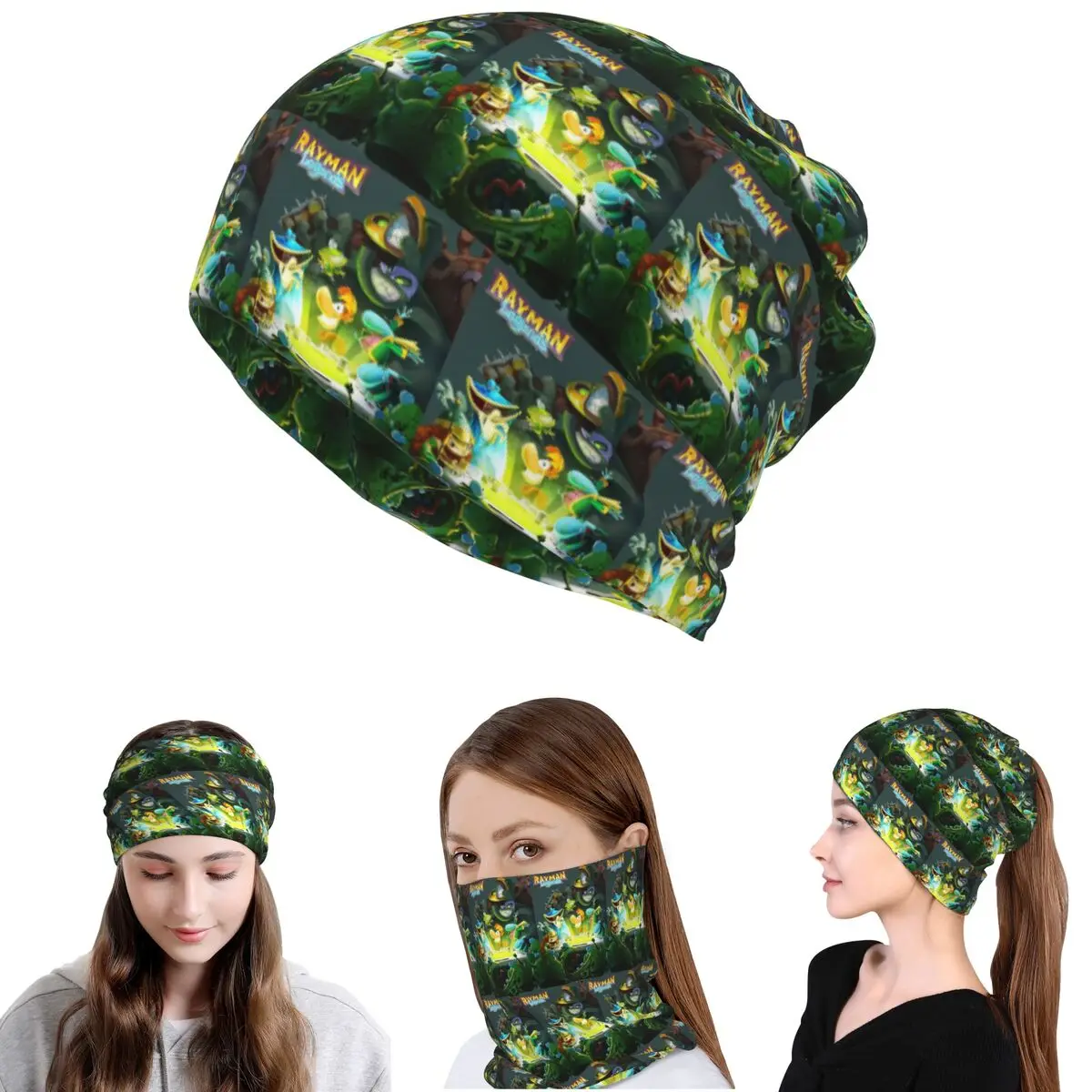 Cartoon Games Rayman Legends Bandana Halstuch, Wickelschal, warmer Fahrradschal, Mütze, Unisex, für Erwachsene, waschbar