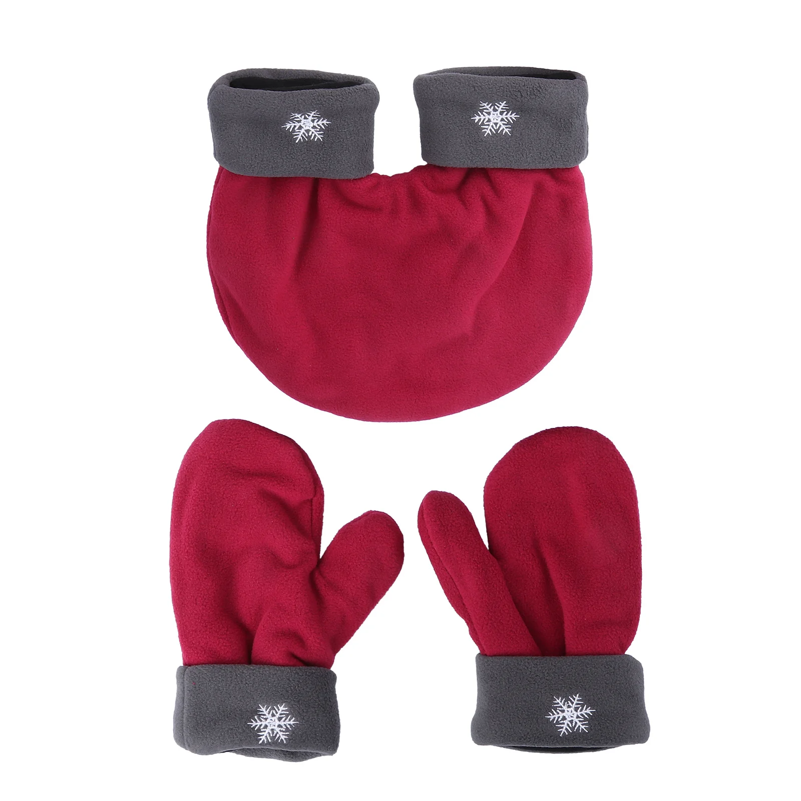 

3pcs Thickened Couple Gloves Polar Fleece Hand-In-Hand Warm Lovers Mittens For Winter Christmas Valentine Gift Red Functional