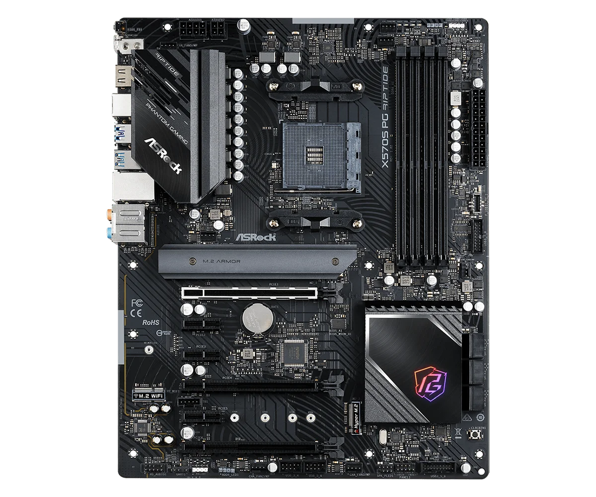 X570 Motherboard ASROCK X570S PG RIPTIDE  AM4 4×DDR4 128GB PCI-E 4.0 ATX For Ryzen 5600 4600G PRO 2700 3400G cpu Support HDMI