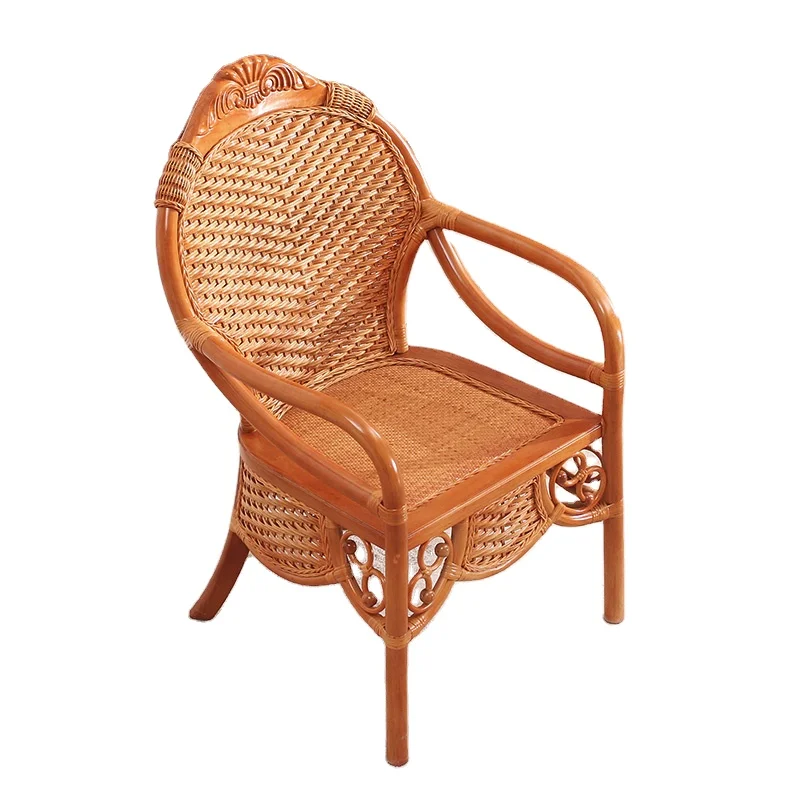 Modern Dining Rattan Chair Durable Wicker Style Outdoor Garden Furniture with Steel Frame Weave Back for Hotels Villas